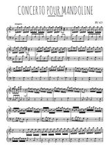 Téléchargez l'arrangement pour piano de la partition de Concerto pour mandoline en PDF